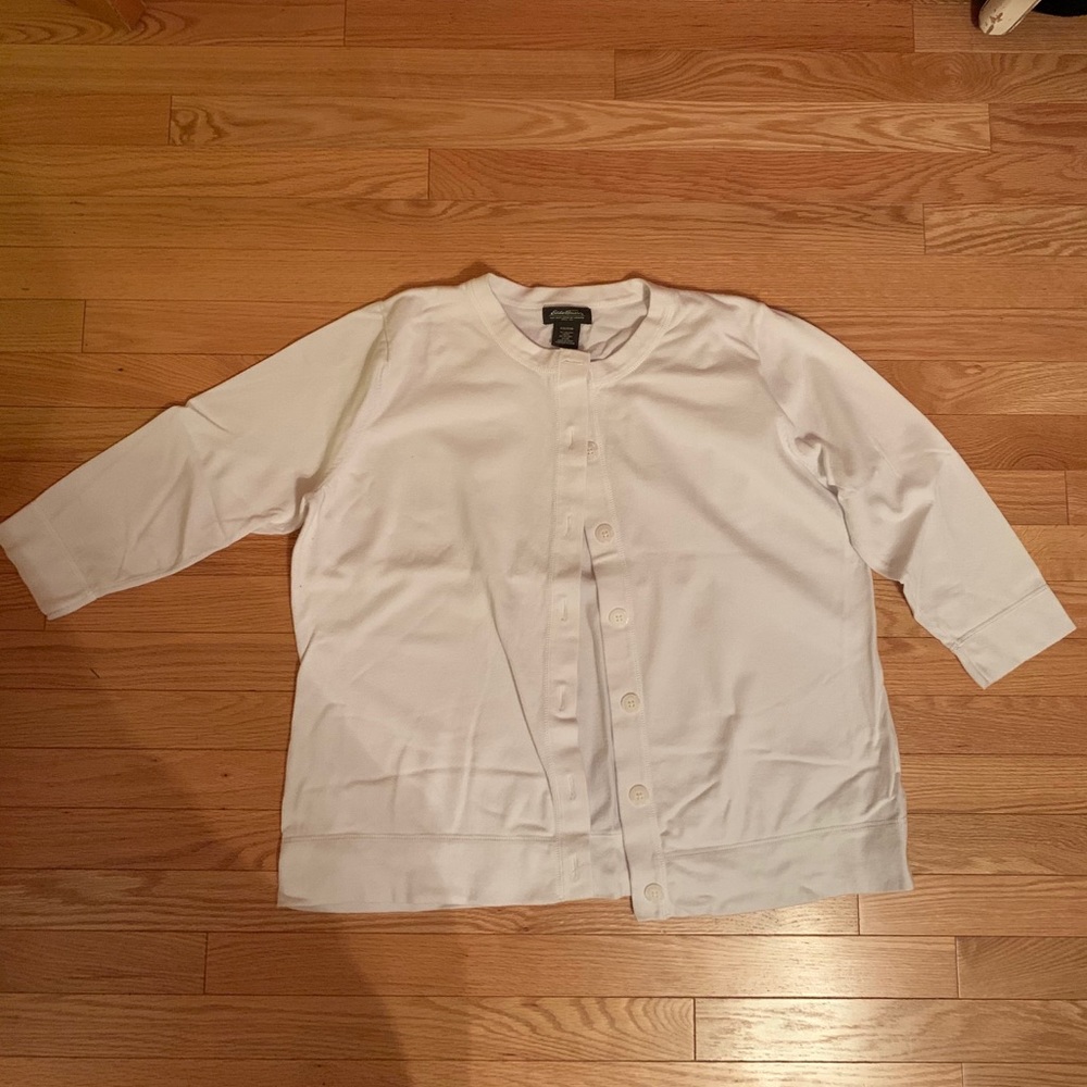 EDDIE BAUER WHITE CARDIGAN